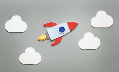 how to launch a startup - rocket in the clouds