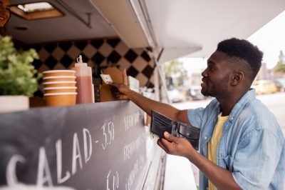 food truck business plan - man buying food