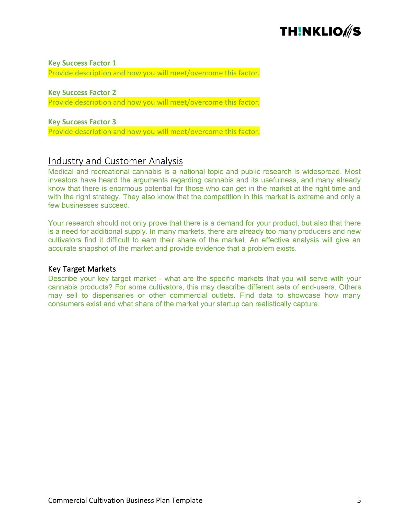 business plan - page 5