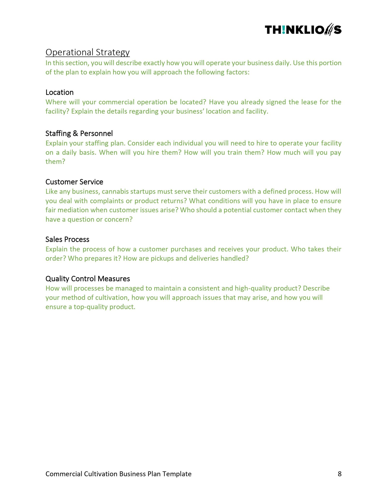business plan example - page 8