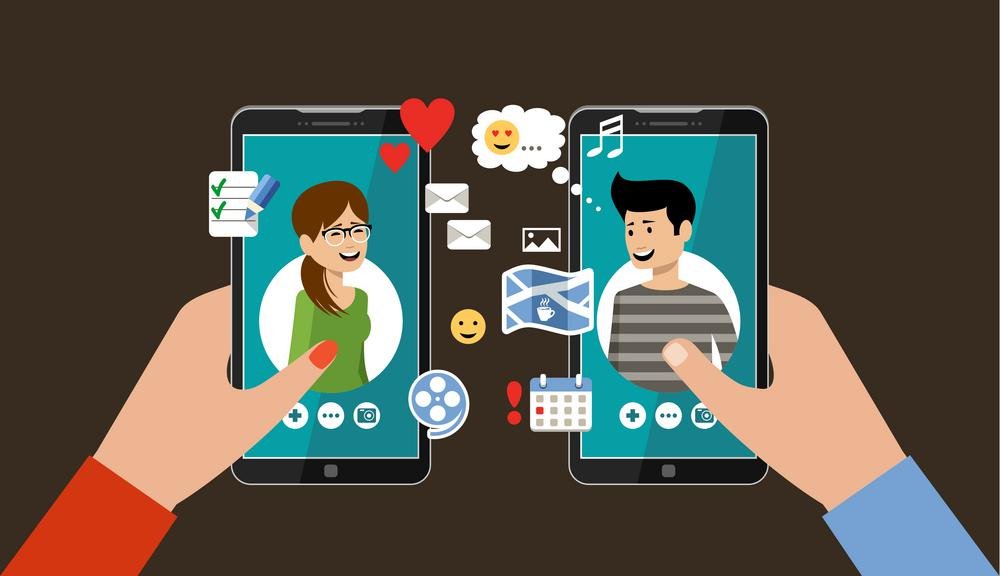 how to create a dating app - vector with two smartphones